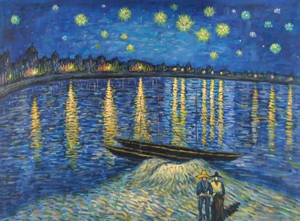 Noite Estrelada sobre o Ródano, óleo em tela de Vincent Van Gogh (1888).jpg