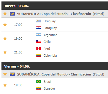 eliminatorias sudamerica jueves y viernes.PNG